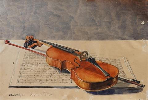 Johann Zeitler, Violine mit Notenheft