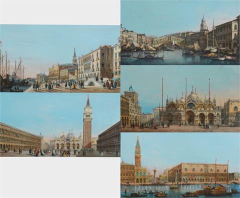 Marco Moro, Konvolut von fünf Ansichten von Venedig