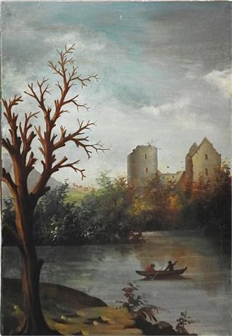 Burganlage an einem See